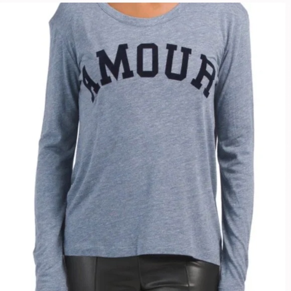 Zadig & Voltaire Willy Chine Amour Long Sleeve Shirt Heather Blue Size L - Picture 1 of 9